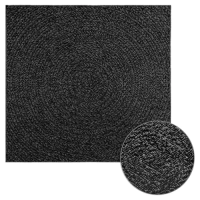 Image of vidaXL ZIZUR Anthracite Rug Indoor/Outdoor Jute Look Polypropylene 120x120 cm Versatile Round Floor Mat