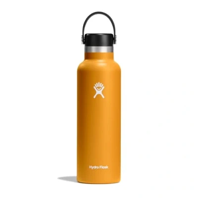 Image of Hydro Flask Water Bottle 621 ml (21 oz) Vacuum Insulated Stainless Steel with Straw Cap BPA Free Standard Mouth Fossil, Moonshadow