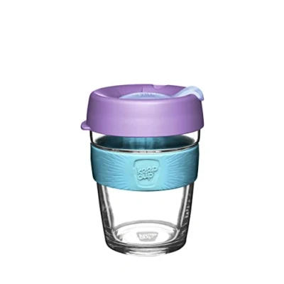 Image of KeepCup Brew, Reusable Glass Cup, Medium 12oz/340mls, Moonlight, Blue