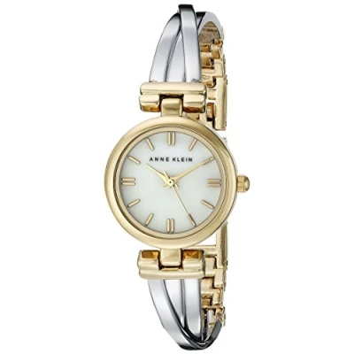 Image of ANNE KLEIN Women&#039;s AK 1171MPTT Two Tone Stainless Steel Quartz Watch with Mother of Pearl Dial
