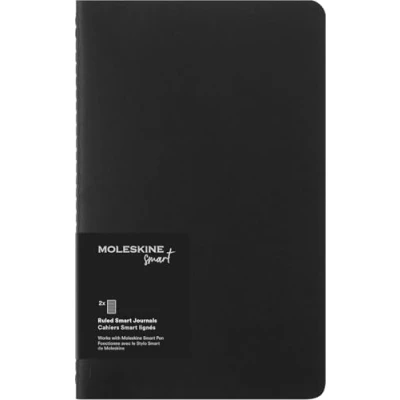 Image of Moleskine Smart Cahier Journals Set of 2 Digital Cahiers with Lined Pages, Pen + Compatible, Cardboard Cover, Large 13 x 21 cm, Black, 80 Pages