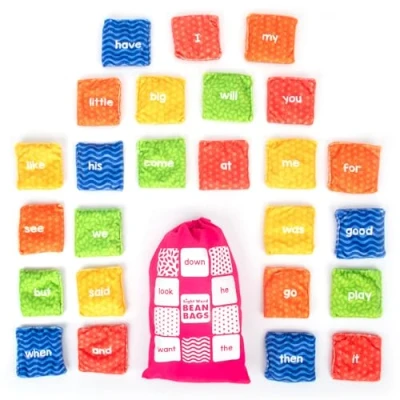 Image of Learning Resources Sight Word Bean Bags, Ages 4+, Words Games, Help with Phonics and Spelling, Tactile Bags for Kids Throwing, Fidget Texture Sensory Beanbags