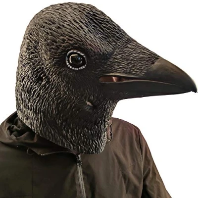 Image of PartyCostume Crow Mask Animal Latex Full Head Realistic Bird Masks Fancy Dress for Halloween Carnival Costume Party