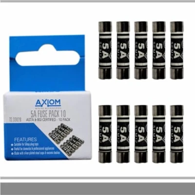 Image of 5 AMP Domestic 240V Household Mains Plug Fuse Electrical Cartridge Fuses 10 PACK