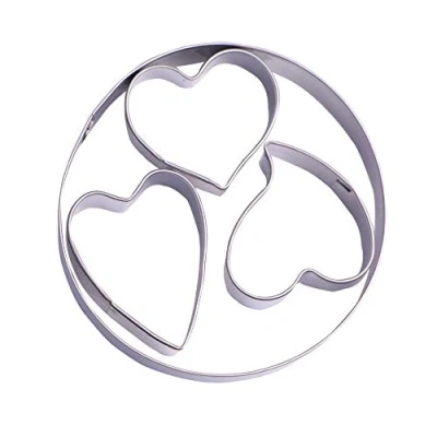 Image of Mini Heart Cookie Cutter Set 4 Piece Stainless Steel