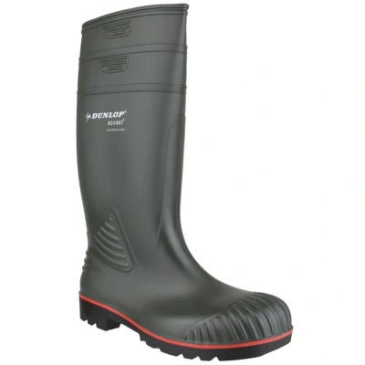 Image of Dunlop Acifort Heavy Duty Full Safety Wellington Mens Green Size UK 13