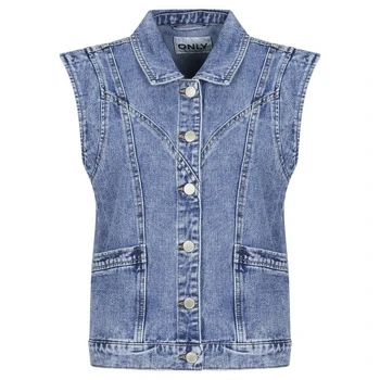 Image of ONLY Waistcoat, Women&#039;s, Size: XS, Medium blue denim