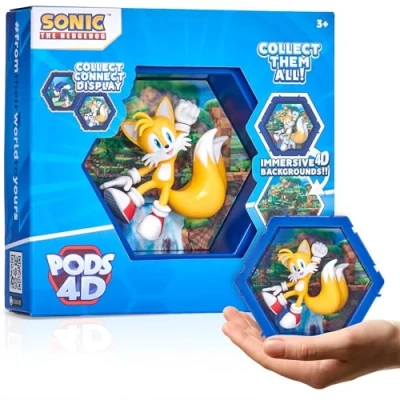 Image of WOW! PODS 4D Tails, Unique Connectable Collectable Bobble head figure that Bursts from their World into Yours, Wall or Shelf Display, Sonic Toys and Gifts, Series 1 no. 480