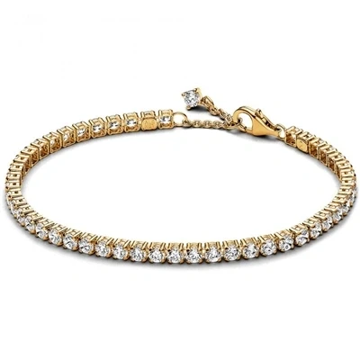 Image of Pandora Timeless 14k Gold plated bracelet with clear cubic zirconia, 20