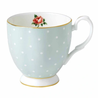 Image of Royal Albert Modern Vintage 40002393 Footed Mug 0.3ltr, Polka Rose, Fine Bone China, 1 Count (Pack of 1)
