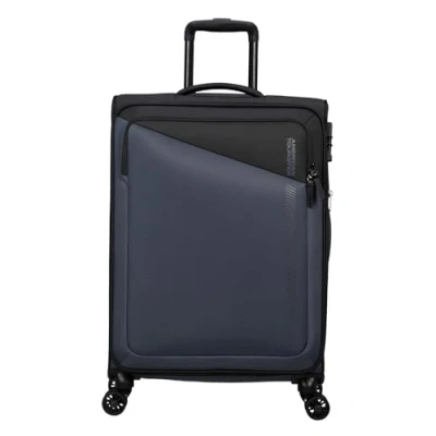 Image of American Tourister Daring Dash Spinner M, Expandable Case, 66.5 cm, 67/75 L, Black/Grey, M (66.5 cm L), Suitcases &amp; Trolleys