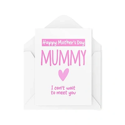 Image of New Mum Cards Happy Mother&#039;s Day Mummy Can&#039;t Wait To Meet You Card From The Bump Pregnancy For Her Wife CBH1000