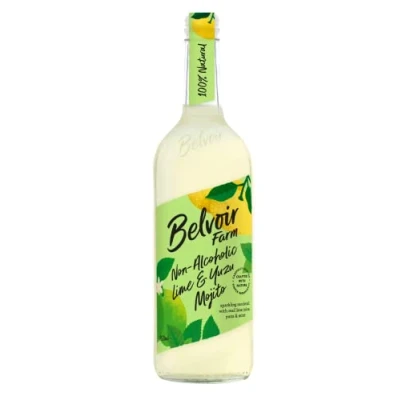 Image of Belvoir Farm Non Alcoholic Lime &amp; Yuzu Mojito Freshly Squeezed Juice Mint, No Artificial Ingredients, Sweeteners or Preservatives, Gluten Free, Vegan 6 x 750ml
