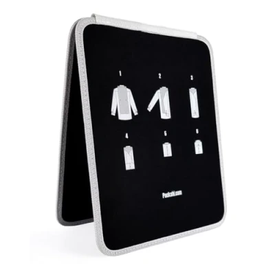 Image of Packshi Travel Shirt Folding Board Carrier Anti Crease/Wrinkle Solution Clothes Folder Adult Bag Organiser 25x31x1,5cm Black White