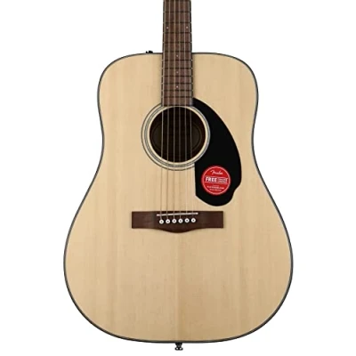 Image of Fender CD 60S Dreadnought Acoustic Guitar, Walnut Fingerboard, Natural, Comes with Free Virtual Lessons