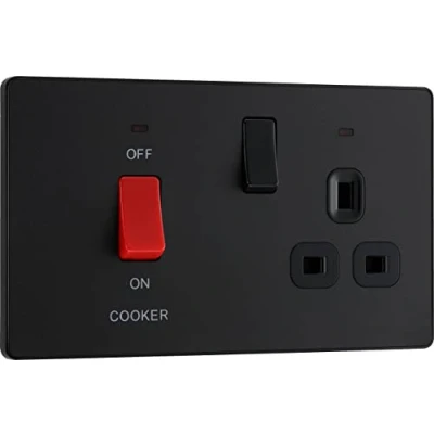 Image of BG Electrical Evolve Cooker Control Socket, Double Pole Switch with LED Power Indicators