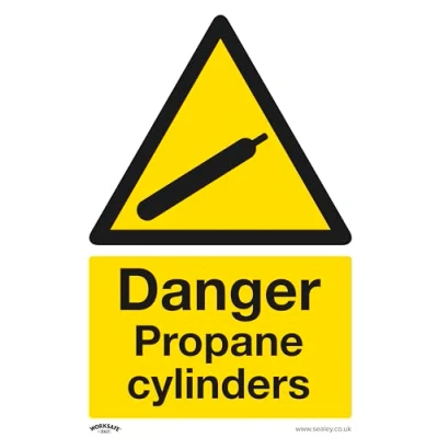 Image of Worksafe Warning Safety Sign Danger Propane Cylinders Rigid Plastic