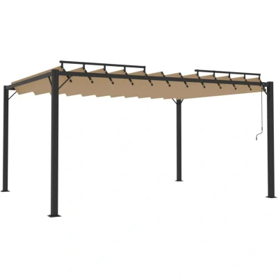 Image of vidaXL Gazebo with Louvered Roof 3x4 m Taupe Fabric and Aluminium