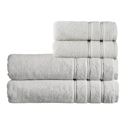 Image of Christy Antalya Bath Sheets Set 4 Piece 100% Turkish Cotton 600GSM Soft Plush Luxury Towel 2 Hand Towels Quick Dry Lunar Grey