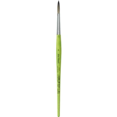 Image of Da Vinci 373 Series Round Brush, Synthetic Fiber, Green, 19.5 x 0.45 30 cm