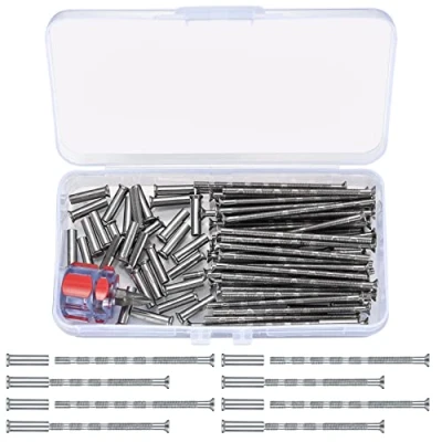 Image of OIJOIYOI 80 Pcs M3 Door Handle Fixing Screws and Sleeves(40 Screws+40 Bolts), Nickel Plated Connecting ​ Bolts Sleeves Male to Female for Cabinet Drawers, with Mini Screwdriver