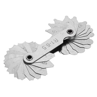 Image of DEWIN Radius Fillet Gauge, Clear Marking and Rust Protection, Stainless Steel External Internal Concave Convex Measuring Tool for Die Makers Check(R1 6.5MM)
