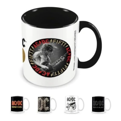 Image of Pyramid International AC/DC (50th Anniversary) Black Coloured Inner Mug