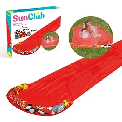 Image of Sun Club 81180 Splash 5m x 0.9m Kids Outdoors Inflatable Spray Sprinkler Water Slide, Red