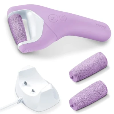 Image of Beurer MP59 Waterproof Callus Remover, Electric File with 2 Speed Settings and Abrasive Rollers, Suitable for Thickened Hard Skin, Battery operated, Wet &amp; Dry Feet