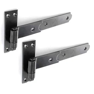 Image of Merriway BH07587 (2 Pcs) Black Gate Hinges Heavy Duty Hook and Band Flat 250mm Pack of 2 Pieces