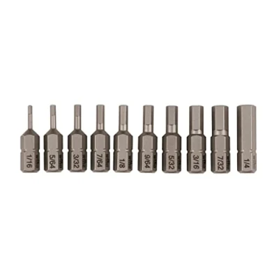 Image of Wiha 72596 10 Piece Bit Set Hex Inch