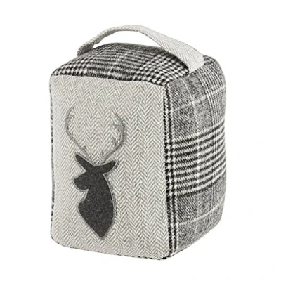 Image of Doorstop Grey Tweed Fabric Door Stop 1.4kg Stag Weight Stopper