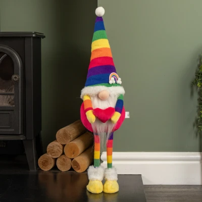 Image of 55cm Standing Plush Rainbow Christmas Gonk Decoration