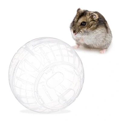 Image of Relaxdays Hamster Ball, Exercise Ball for Hamsters &amp; Mice, Rodent Toy, Free Range Orb, Plastic, 14 cm, Transparent