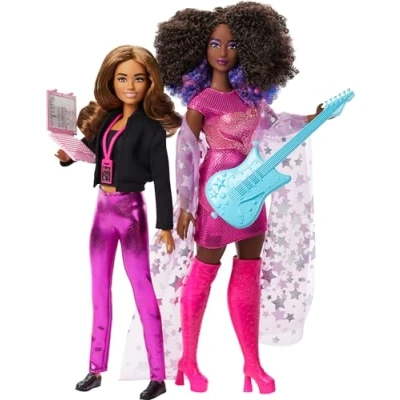 Image of Barbie Careers Career of the Year 2 Dolls &amp; Accessories with Music Star Tour Manager in Removable Fashions, JDM09