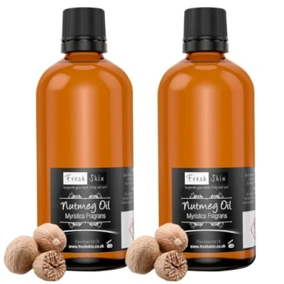 Image of Freshskin Beauty LTD Nutmeg Essential Oil 200ml (2 x 100ml) 100% Pure &amp; Natural Oils