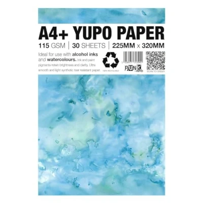 Image of Punkcards Yupo Paper Alcohol Inks A4 Ink Art for Artists and Painters 30 Sheets 115gsm A4+ 225mm x 320mm