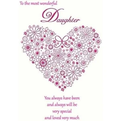 Image of Piccadilly Greetings Contemporary Birthday Card Daughter 9 x 6 inches