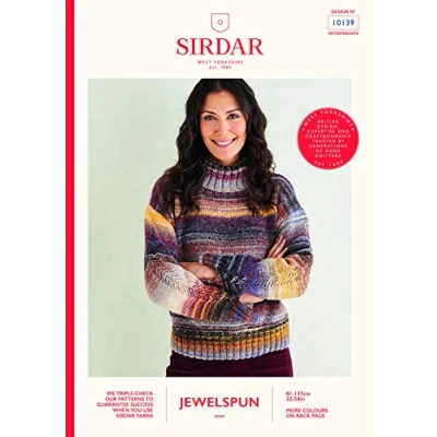 Image of Sirdar Jewelspun Aran Knitting Pattern Booklet 10139 Sweater