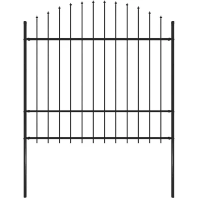 Image of vidaXL Garden Fence with Spear Top Steel