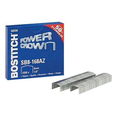 Image of Bostitch 1050 Piece Staples Set (SB8 168AZ), Includes 10 Packs of for B8 Flat Clinch, New Gen, Mini, Classic Staplers