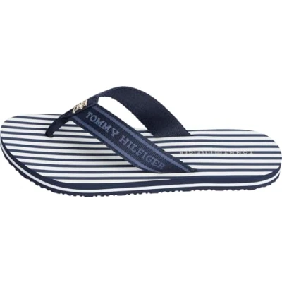 Image of Tommy Hilfiger Beach Sandal Pool shoes, Women&#039;s, Size: 6.5, Blue/white Polyester