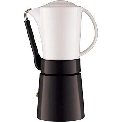 Image of aerolatte Caffé Porcellana / Stovetop Espresso Maker, 4 Cup 250 ml, Black
