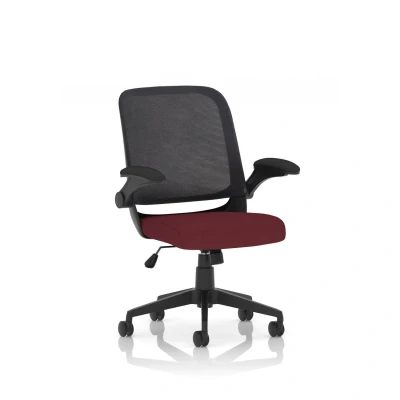 Image of Crew Task Operator Fabric Seat Ginseng Chilli Mesh Chair Folding Arms