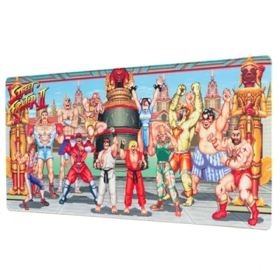Image of Grupo Erik Street Fighter Mouse Mat Desk Pad 31.5&quot; x 13.78&quot; Non Slip Rubber Base Pad, Gaming Keyboard Arcade Games