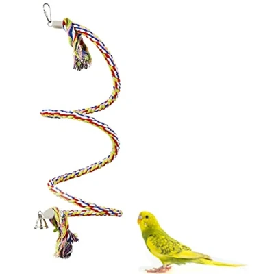 Image of Adventure Bound SPIRAL ROPE PERCH SMALL BIRD BUDGIE COCKATIEL SWING 116 CM CAGE TOY