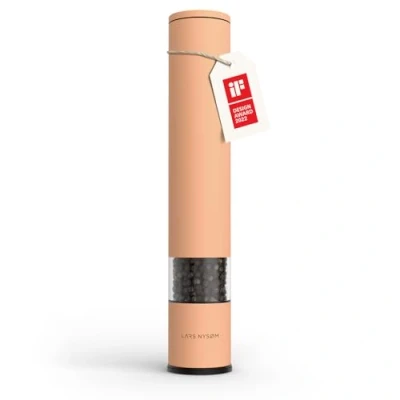 Image of LARS NYSØM Salt Pepper Grinder Manual with Adjustable Ceramic from coarse to fine I Design Mill (Creamy Peach)
