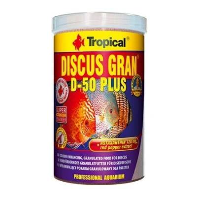 Image of TROPICAL DISCUS GRAN D 50 PLUS 1000ml/380g Colour enhancing sinking granules for discus.