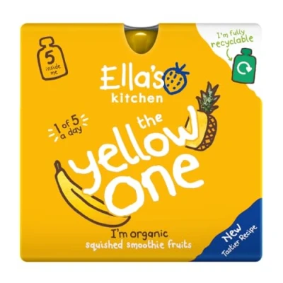 Image of Ella&#039;s Kitchen Organic Fruit Smoothie the Yellow One (5 x 90g)