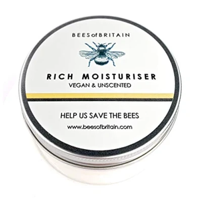 Image of Bees of BRITAIN 99% Natural Face Cream Unscented. Soothe, Nourish, Hydrate Dry Skin. pH 5.5, Sensitive We Donate 5% our Profit to Save + Pollinators.100g